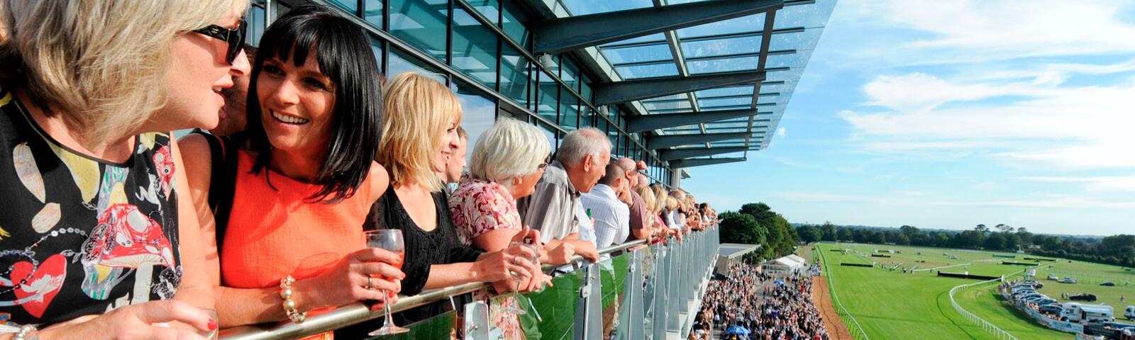Crowd at Fontwell Park Racecourse.