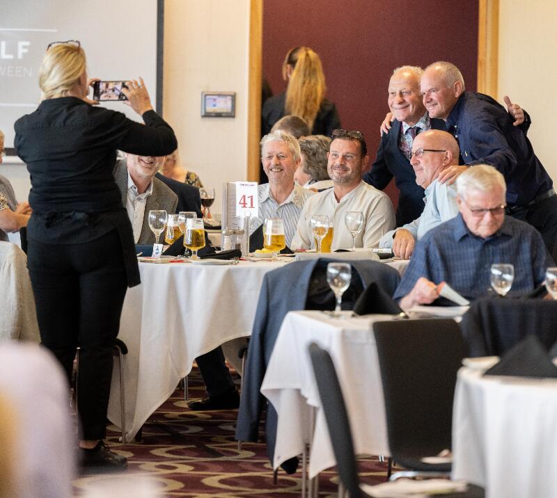 A hospitality group pose for a picture at Fontwell